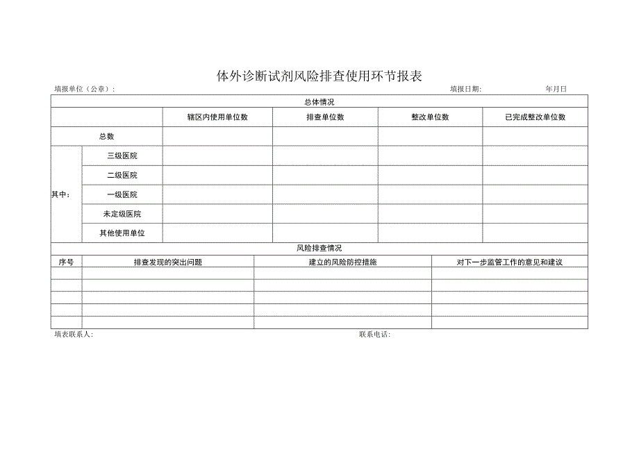 体外诊断试剂风险排查生产经营使用环节报表.docx_第3页