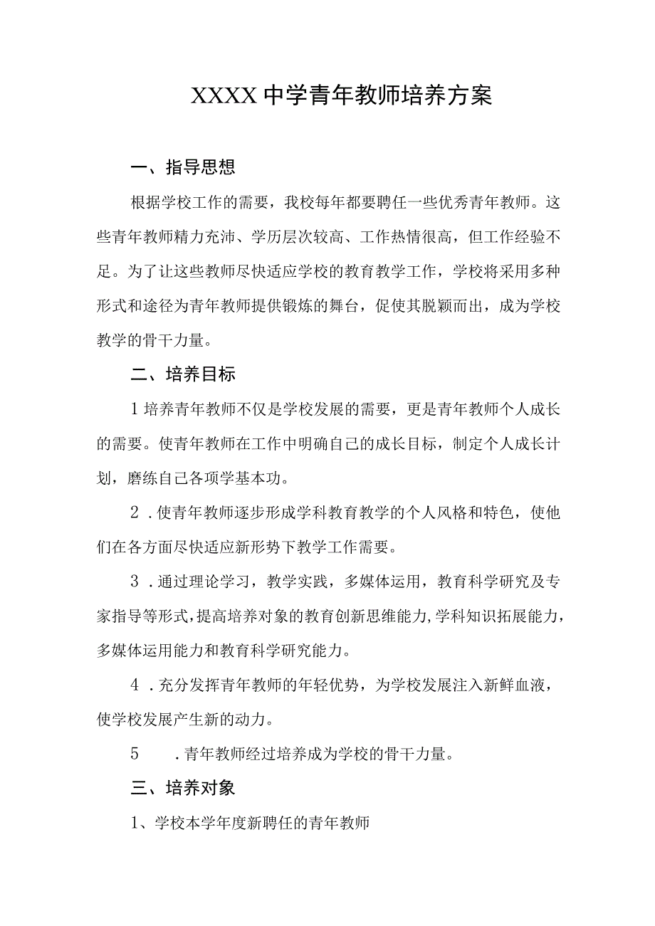 中学青年教师培养方案.docx_第1页