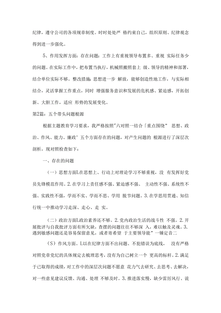 五个带头问题根源范文(通用6篇).docx_第2页