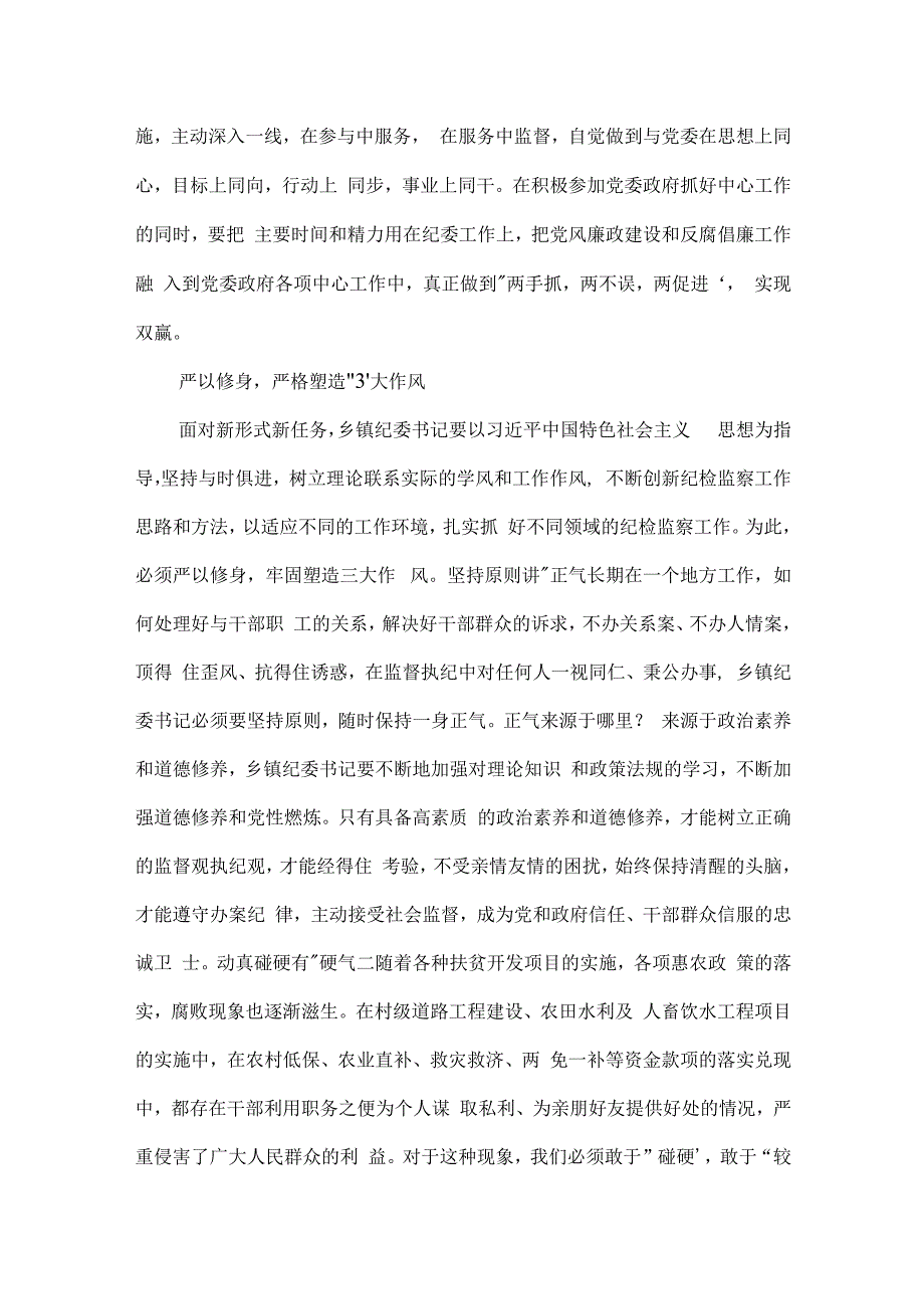 乡镇纪委书记履职心得3篇.docx_第3页