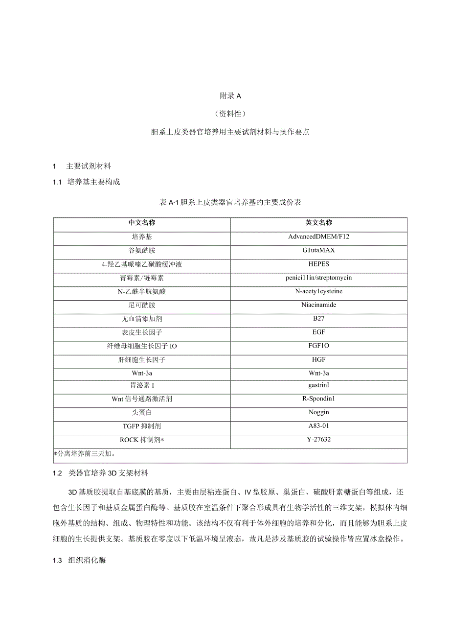 胆系上皮类器官培养用主要试剂材料与操作要点STR染色体核型检测鉴定类器官的核酸与蛋白质提取.docx_第1页