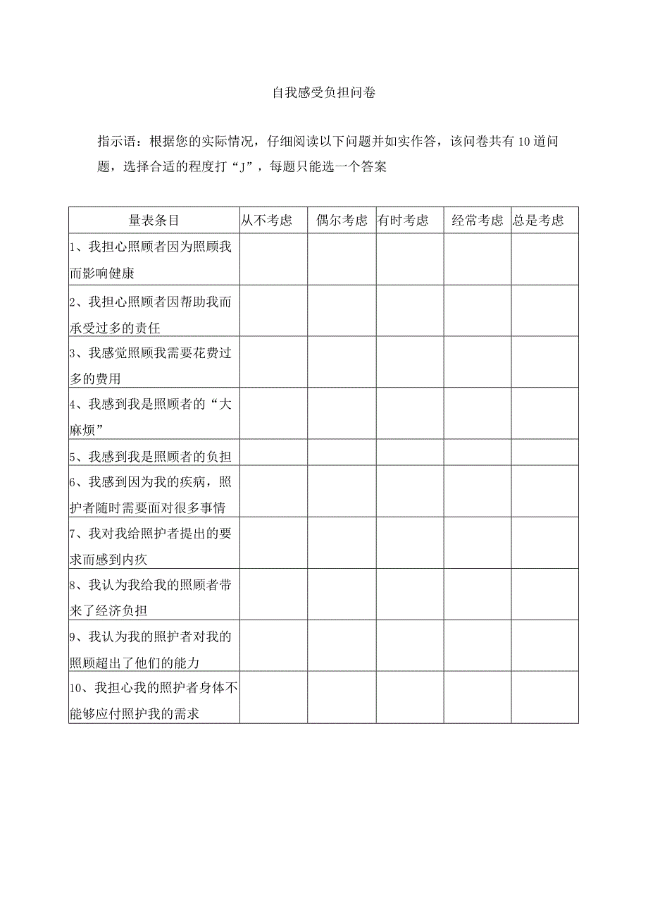 自我感受负担量表.docx_第1页