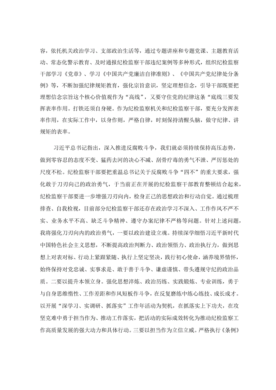 纪检监察干部队伍教育整顿学习研讨发言稿.docx_第3页