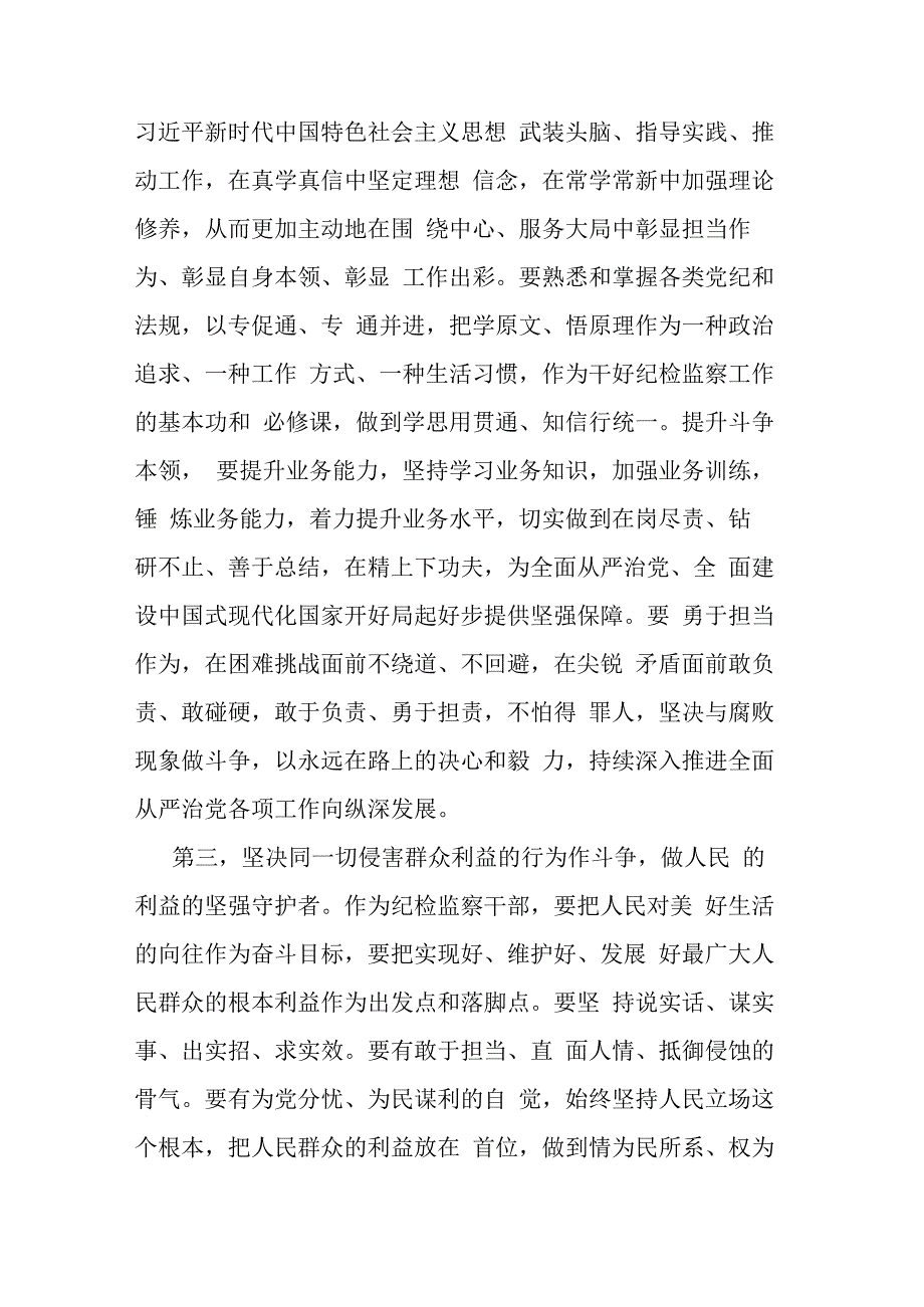 纪检监察干部队伍教育整顿专题学习培训研讨心得交流发言材料参考范文.docx_第3页