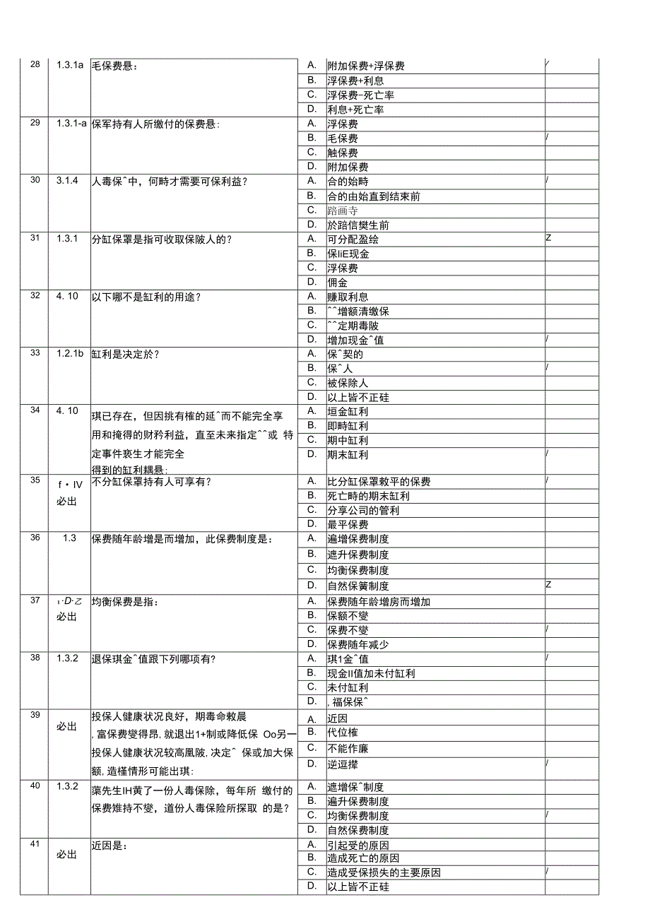 考試寶卷三人壽保險更新必出題.docx_第3页