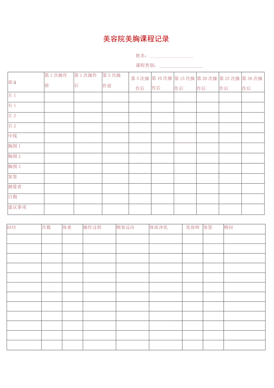 美容院美胸课程记录.docx_第1页