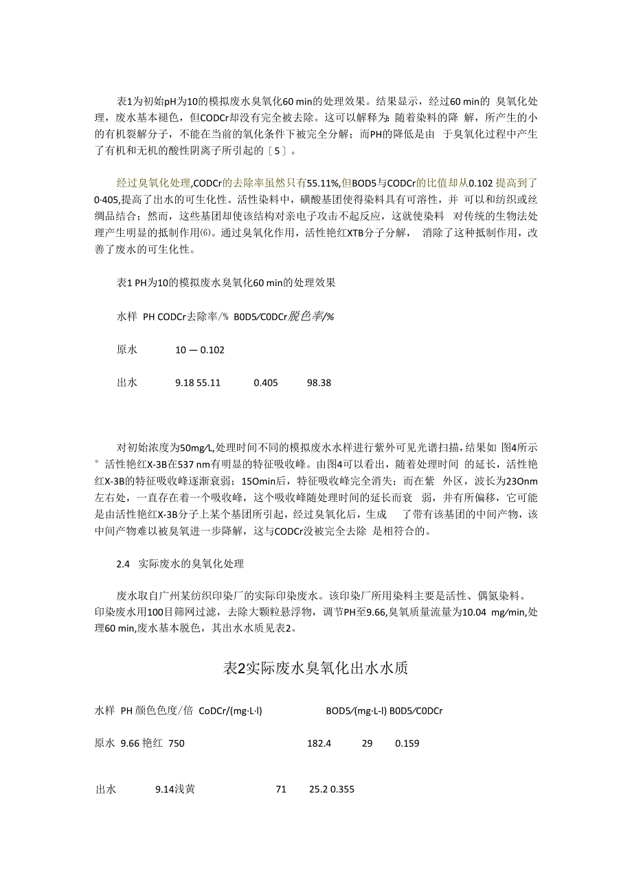 臭氧对印染废水的脱色和预处理研究论文.docx_第3页