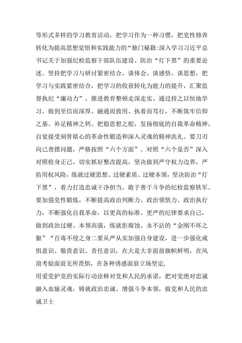 纪检监察干部队伍教育整顿心得体会.docx_第2页