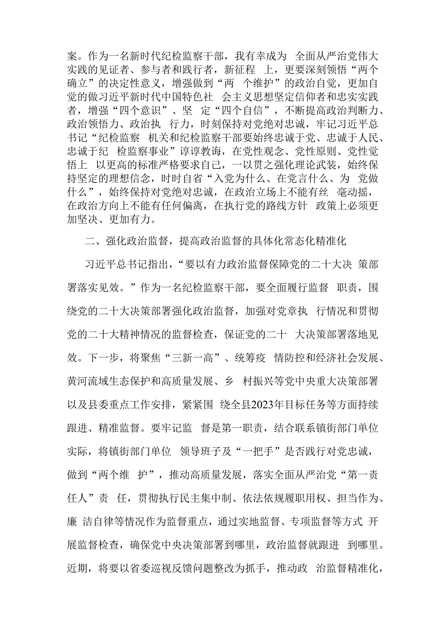 纪检监察干部在纪检监察干部队伍教育整顿研讨会上的发言提纲主持讲话合集.docx_第2页