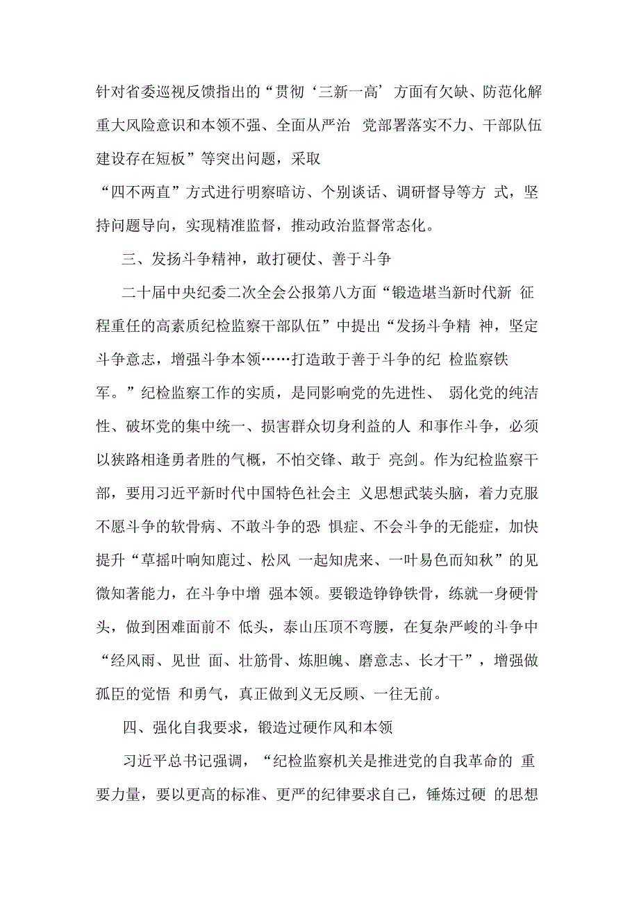 纪检监察干部在纪检监察干部队伍教育整顿研讨会上的发言提纲主持讲话合集.docx_第3页