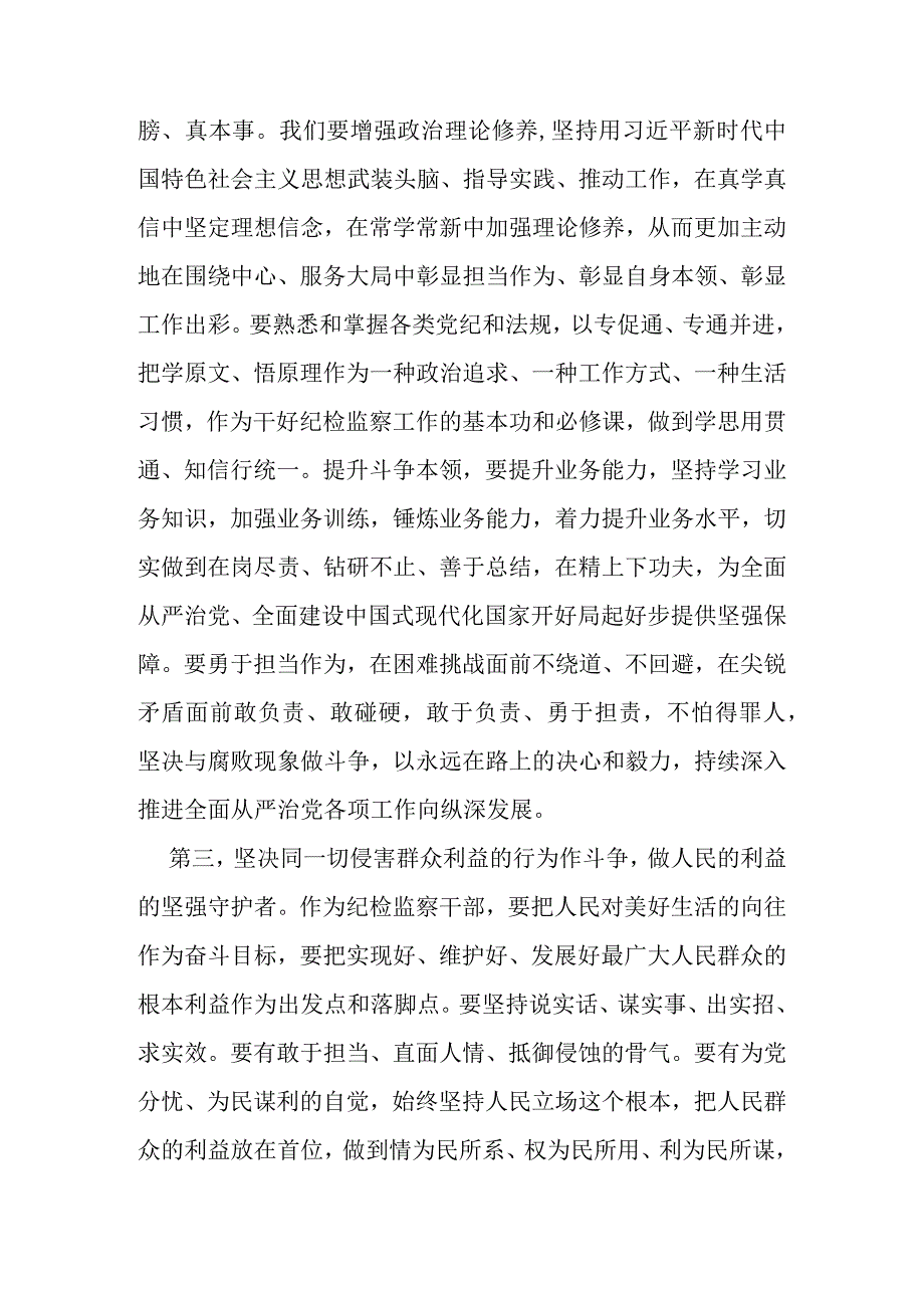 纪检监察干部队伍教育整顿专题学习培训研讨发言范文.docx_第3页