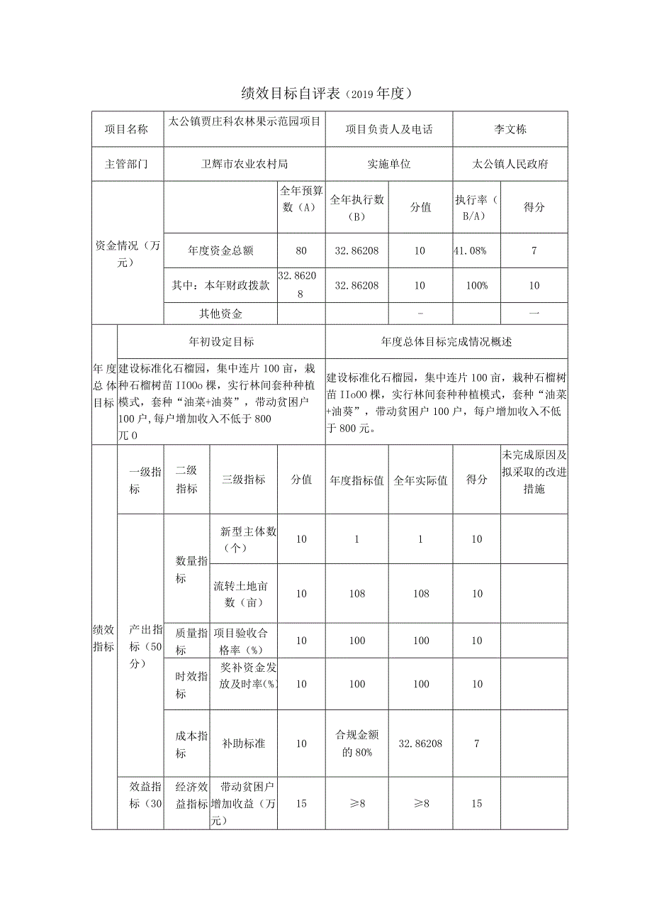 绩效目标自评19年度.docx_第1页