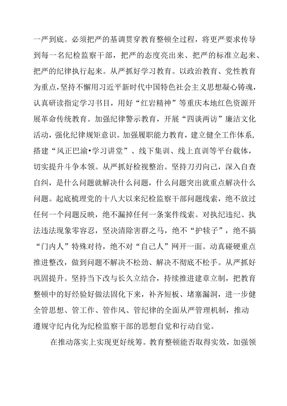 纪检监察干部队伍教育整顿工作个人心得讲话资料.docx_第2页