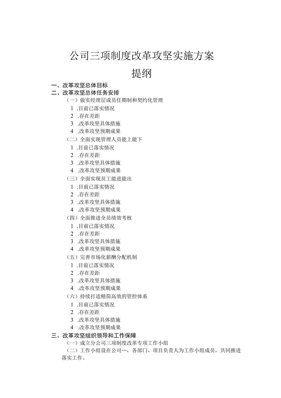 公司三项制度改革攻坚实施方案.docx_第1页