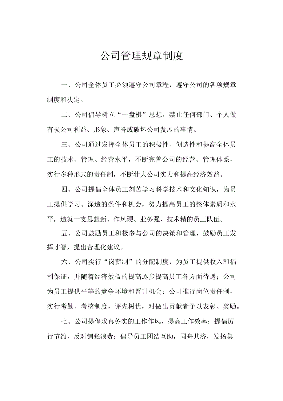 公司管理规章制度.docx_第1页