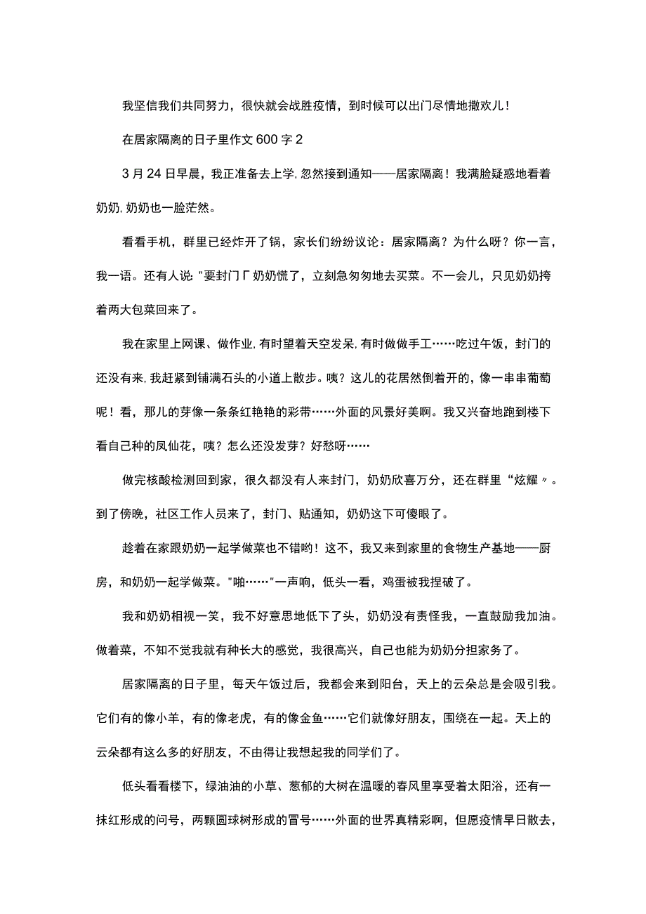 关于在居家隔离的日子里作文范文600字.docx_第2页