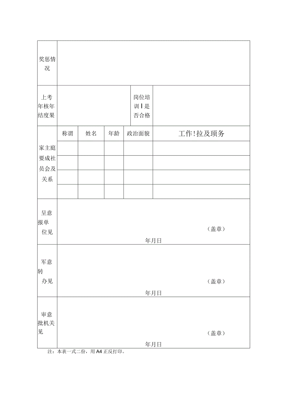 军队转业干部过渡为国家公务员审批表.docx_第2页