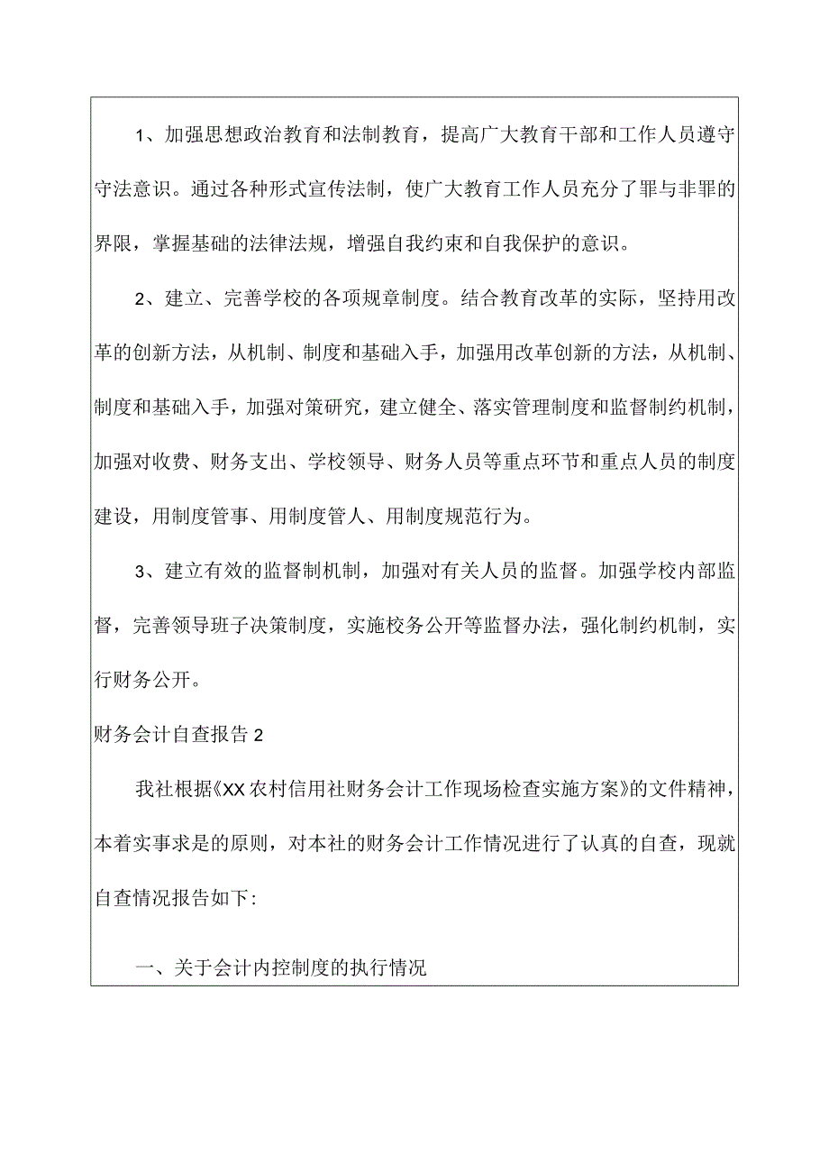 关于公司财务会计自查报告范文.docx_第2页