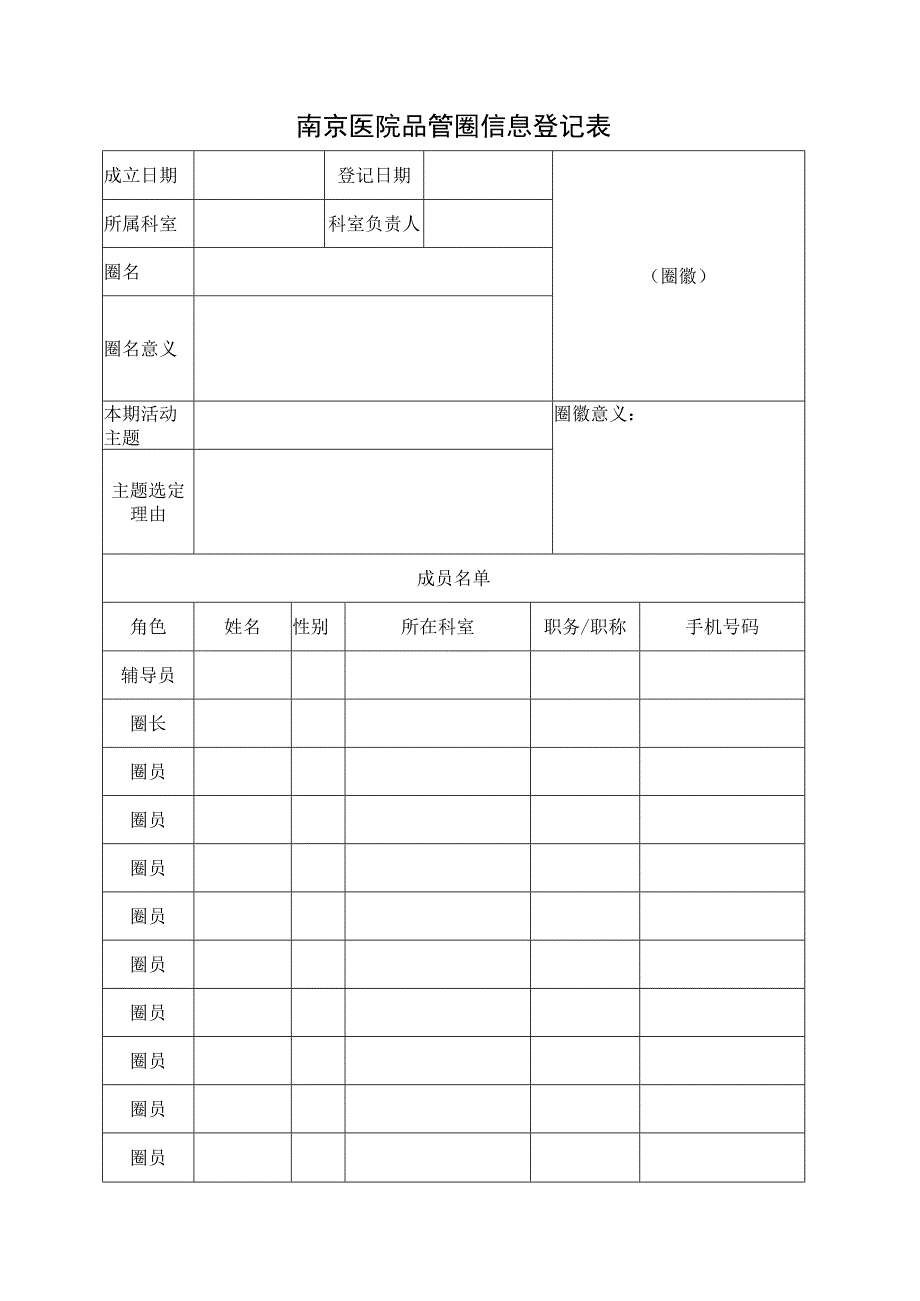 南京医院品管圈信息登记表.docx_第1页