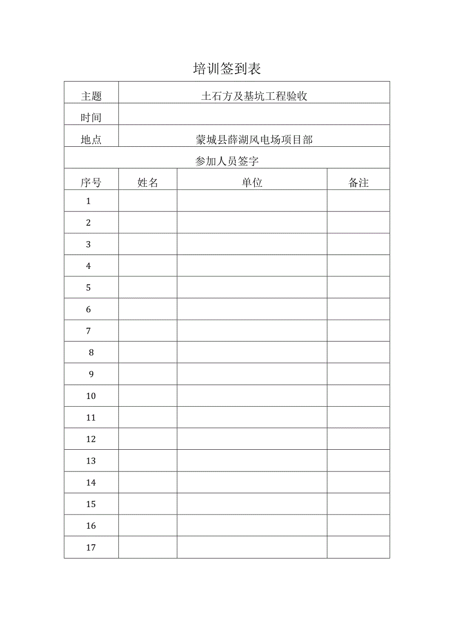 华能蒙城县薛湖风电场项目强制性条文培训记录土石方及基坑工程验收.docx_第2页