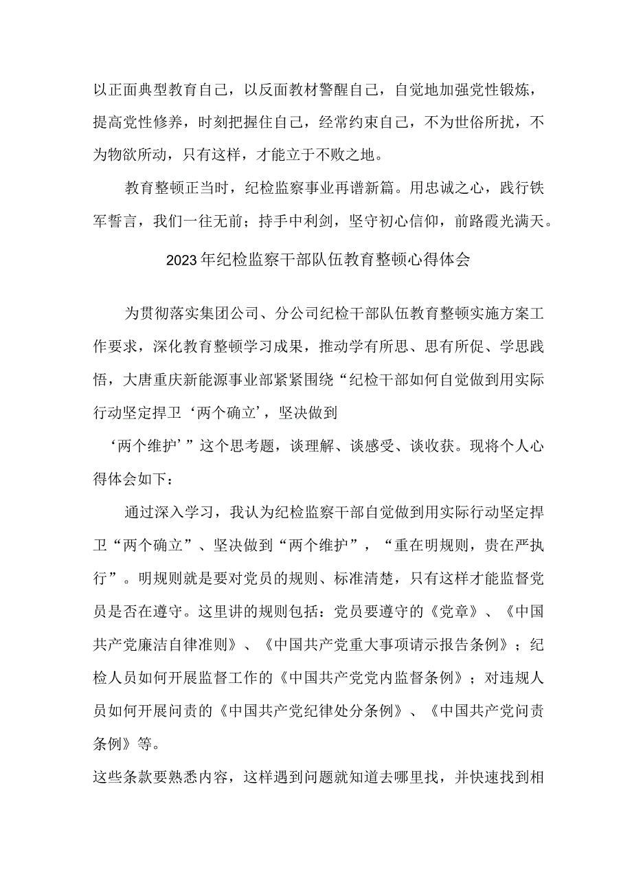 区县2023年纪检监察干部队伍思想教育整顿个人心得体会 （合计8份）.docx_第3页