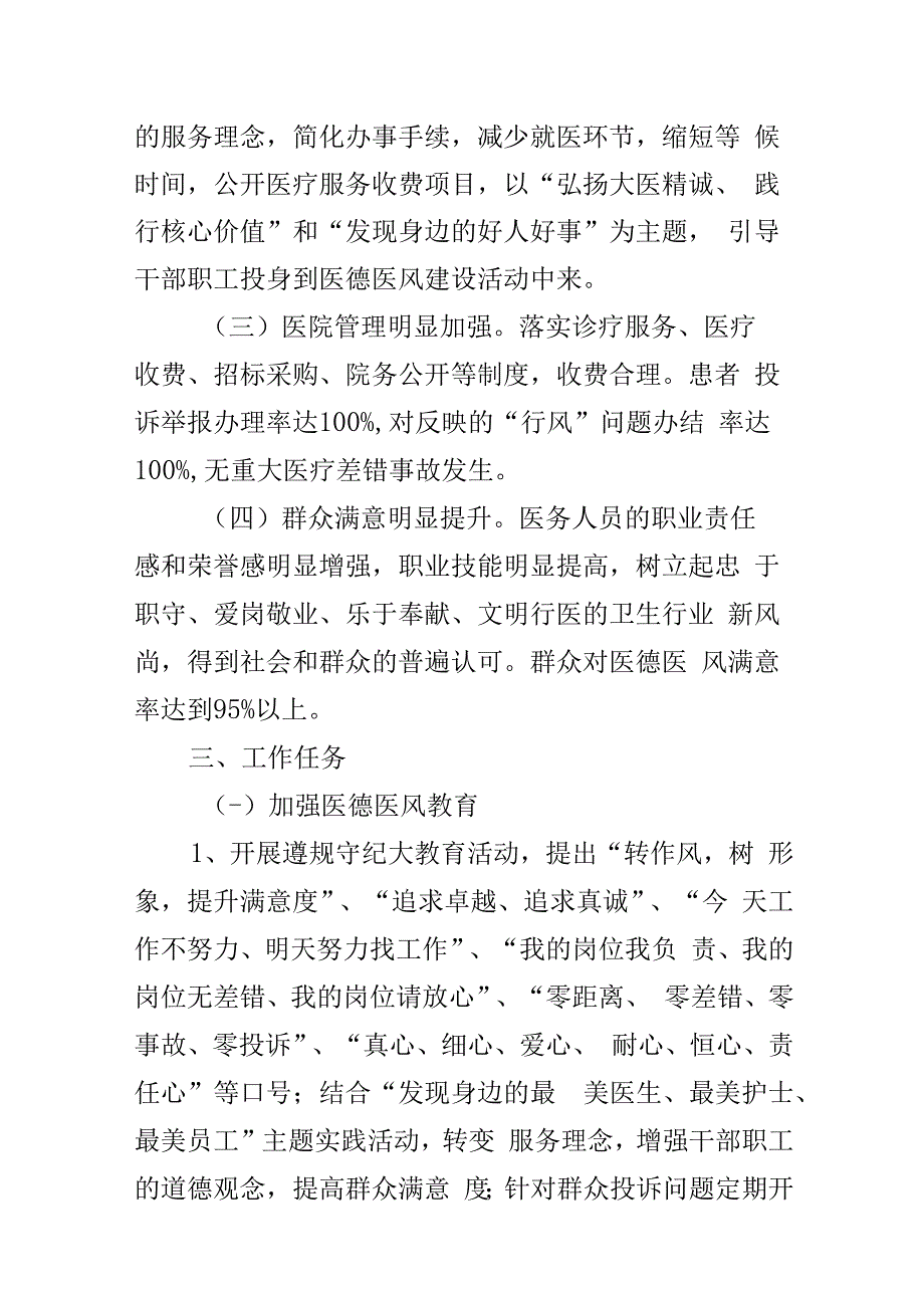 医院医德医风与行风建设实施方案整治考评工作3篇.docx_第2页