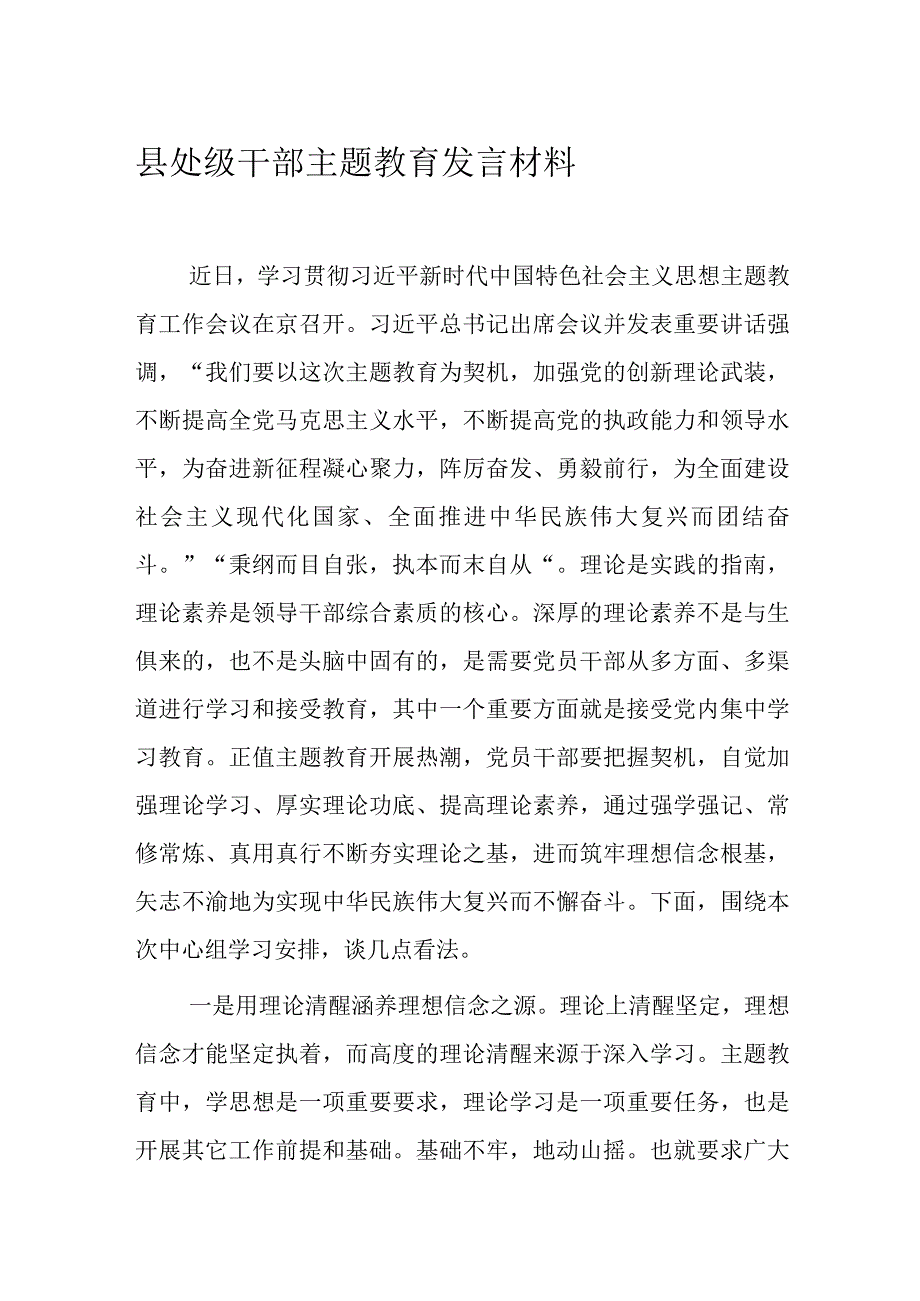 县处级干部主题教育发言材料.docx_第1页