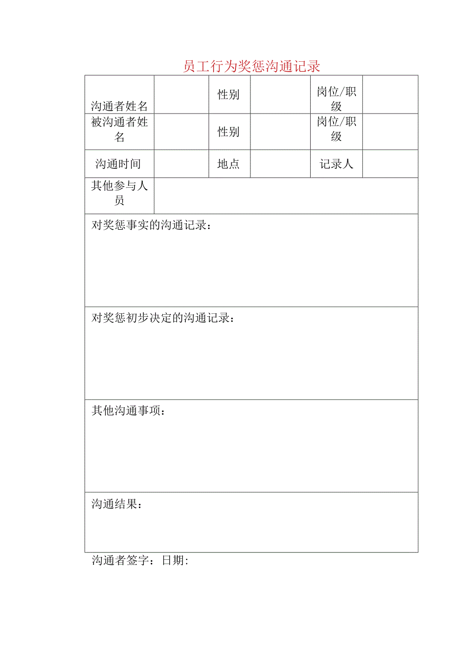 员工行为奖惩沟通记录.docx_第1页