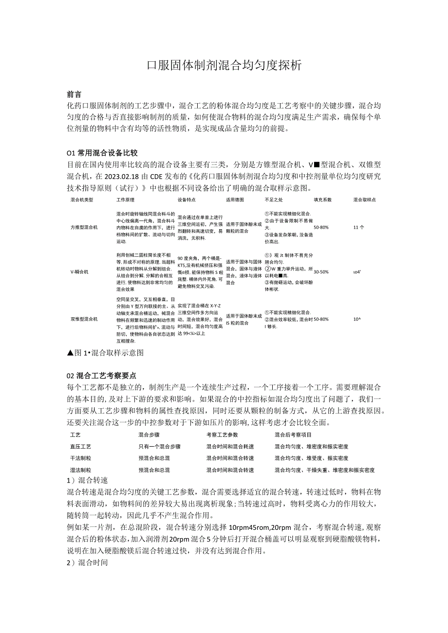 口服固体制剂混合均匀度探析.docx_第1页