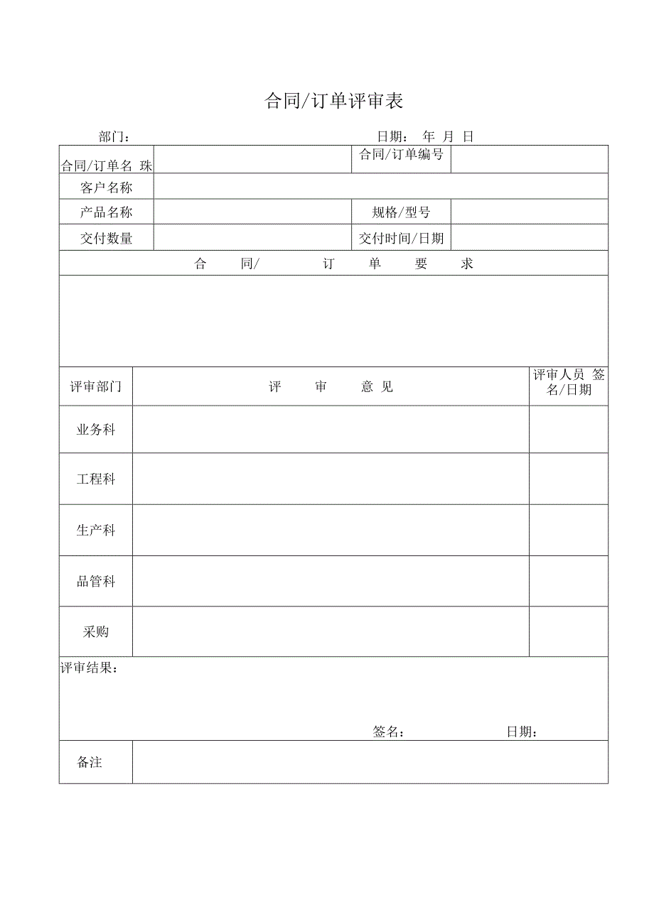 合同订单评审表APQP.docx_第1页