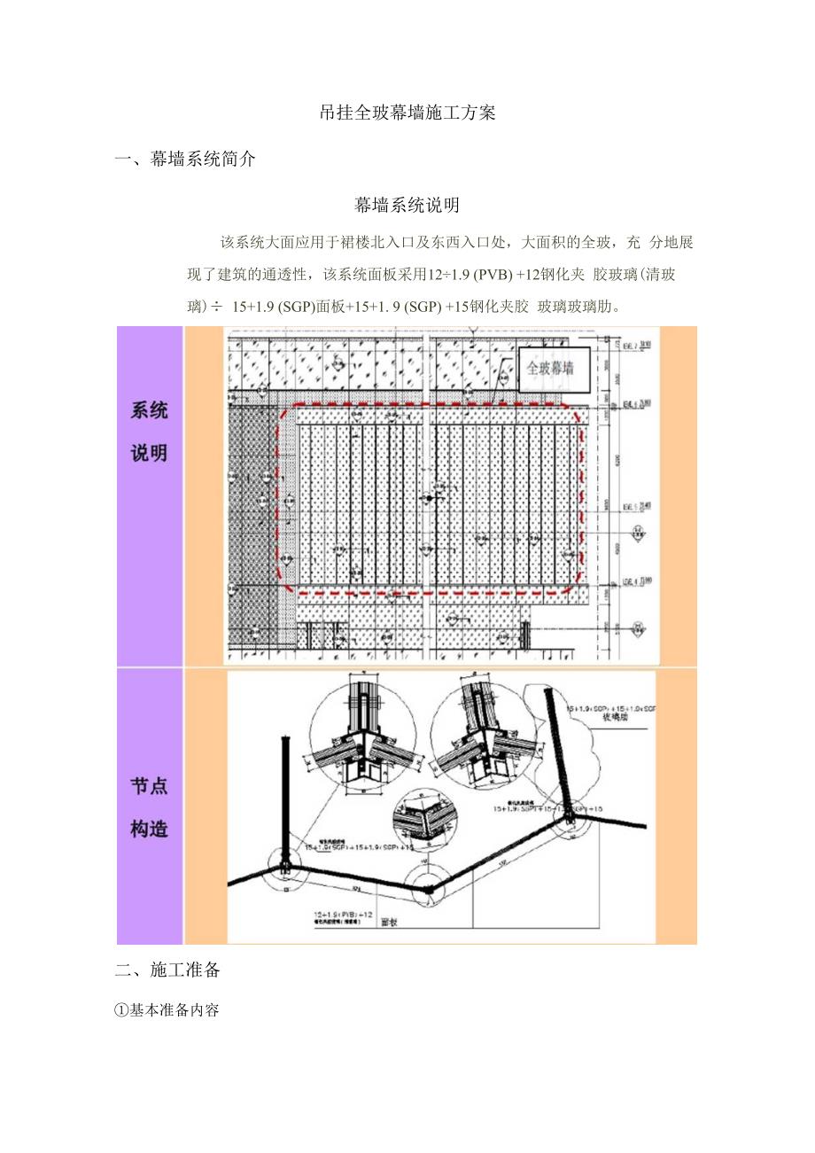 吊挂全玻幕墙施工方案施组施工组织设计.docx_第1页