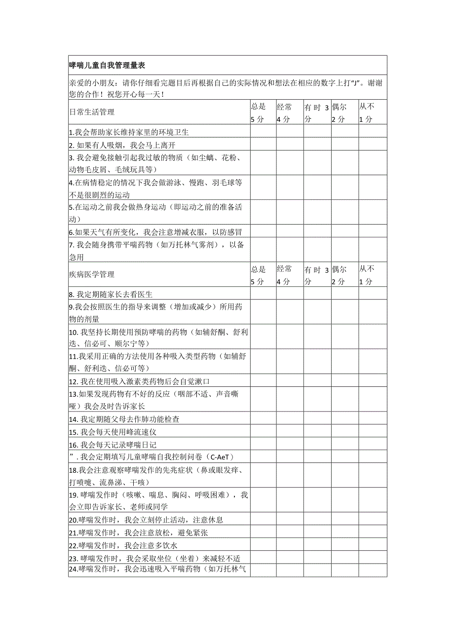 喘儿童自我管理量表.docx_第1页