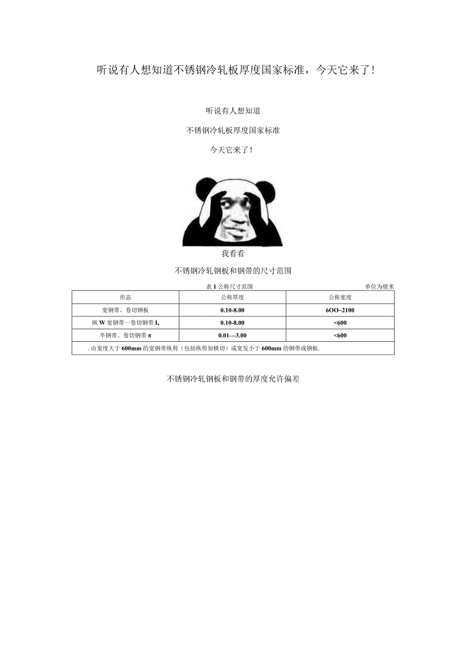 听说有人想知道不锈钢冷轧板厚度国家标准今天它来了！.docx_第1页