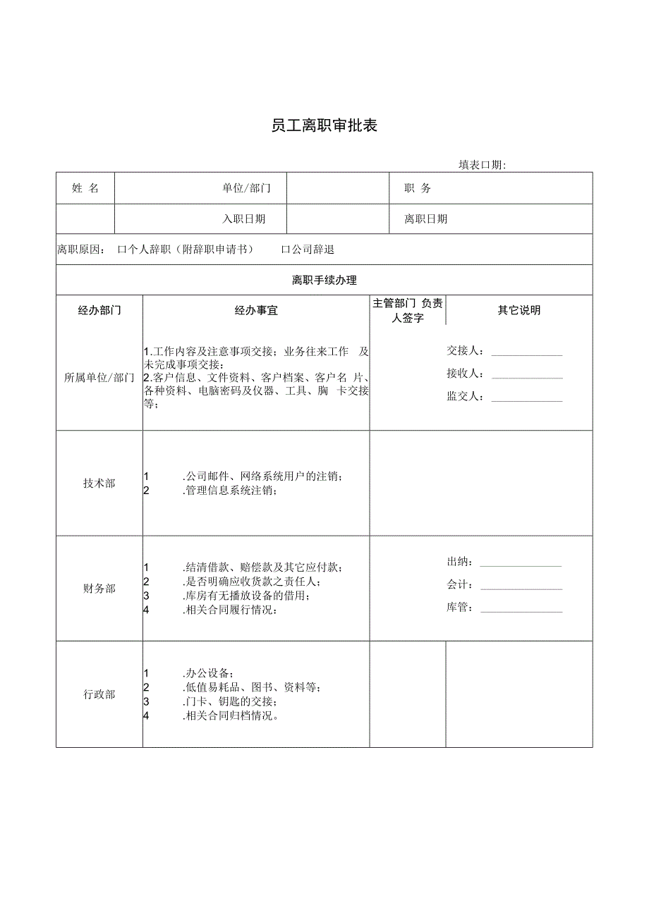 员工离职审批表.docx_第1页