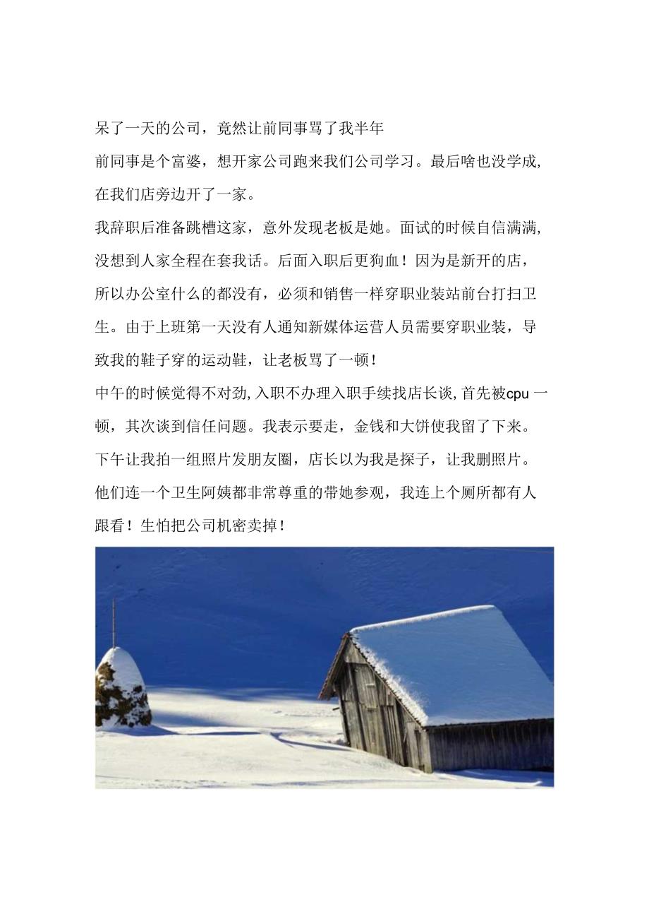 呆了一天的公司竟然让前同事骂了我半年.docx_第1页