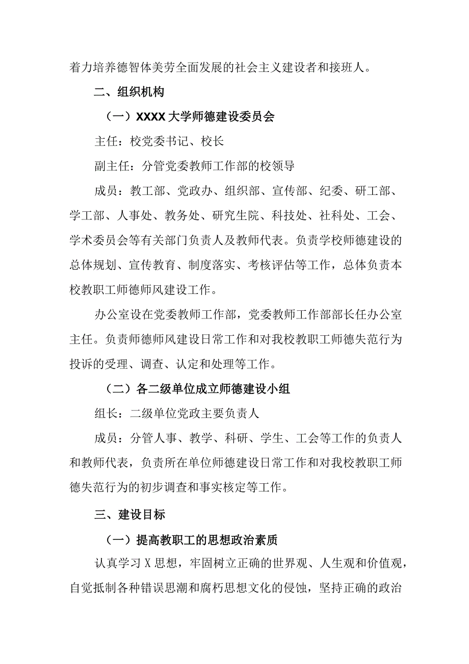 大学关于建立健全师德师风建设长效机制的实施意见.docx_第2页