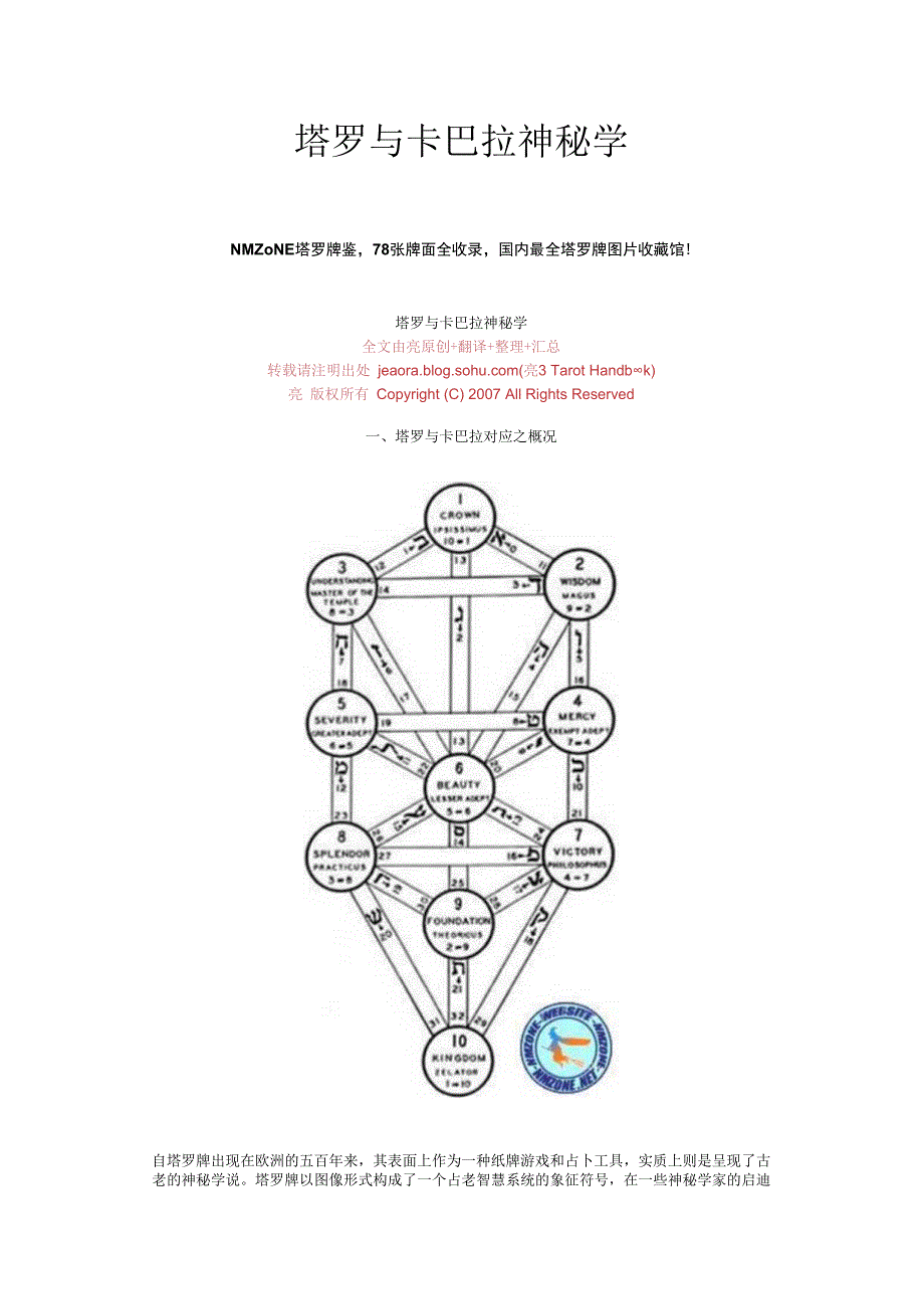 塔罗与卡巴拉神秘学(1)(1).docx_第1页