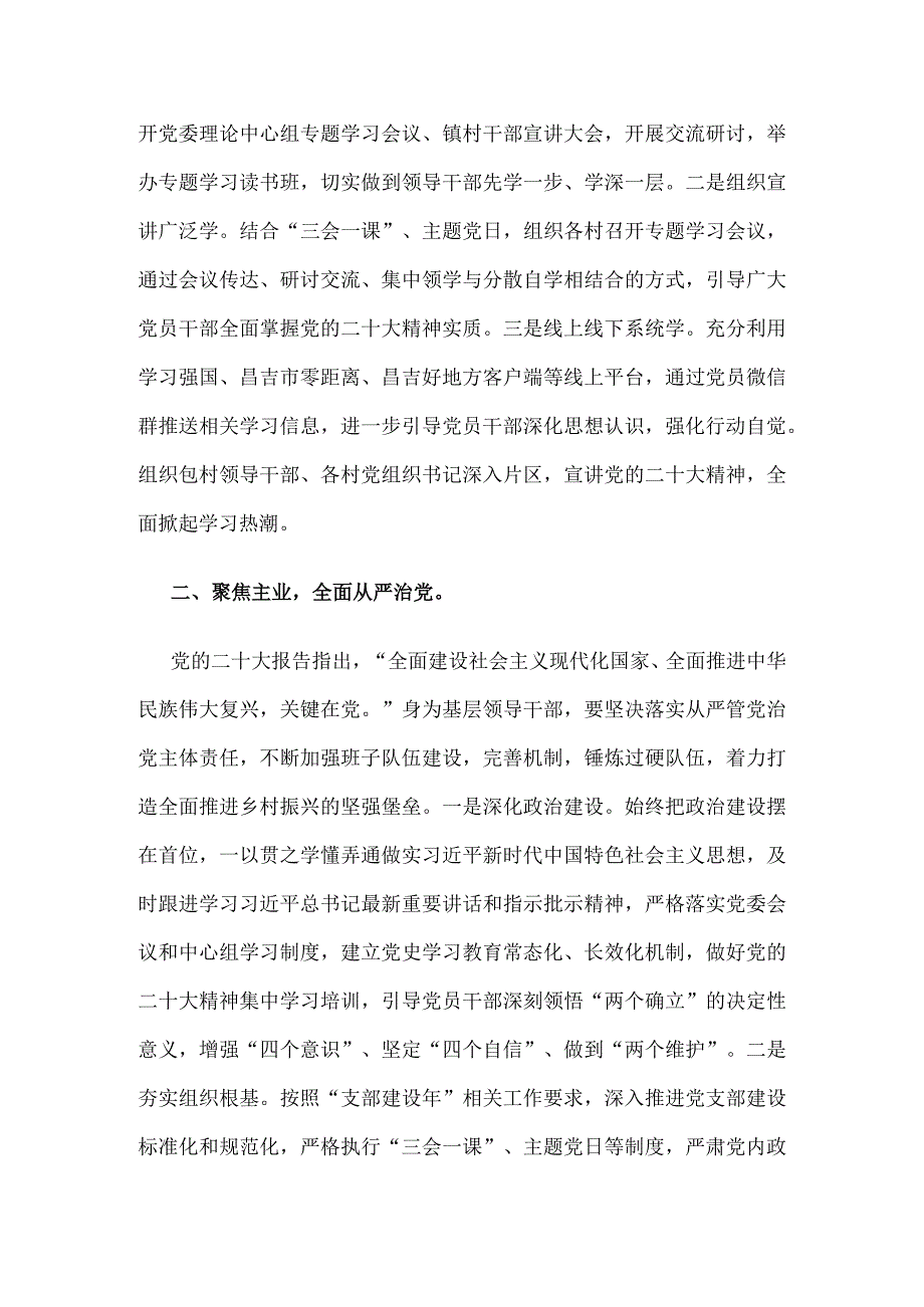 基层党组织书记学习宣传贯彻党的二十大精神心得体会发言材料.docx_第2页