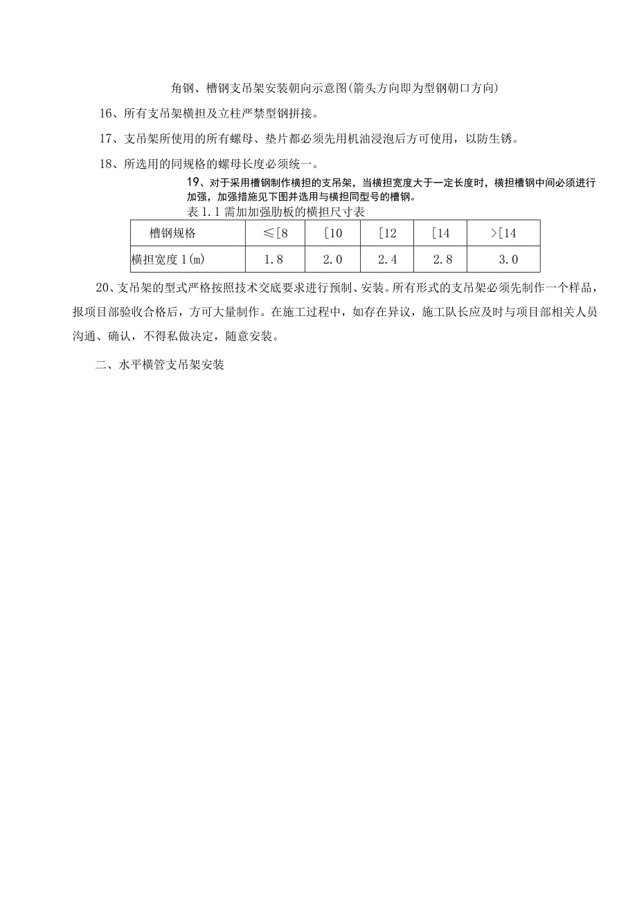 型钢支吊架制作安装技术交底附选型尺寸表.docx_第3页