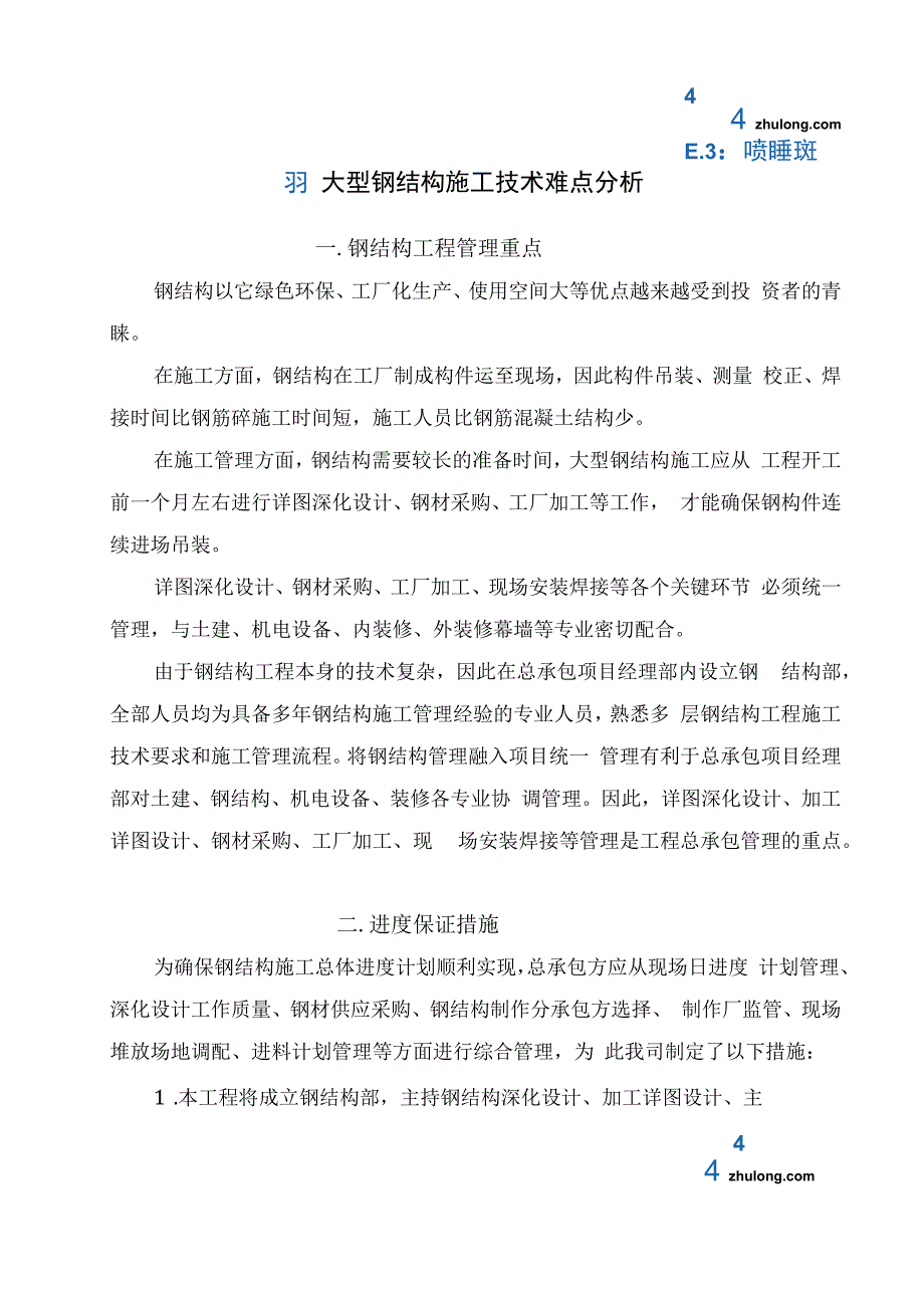 大型钢结构施工技术难点分析 施工组织设计.docx_第1页