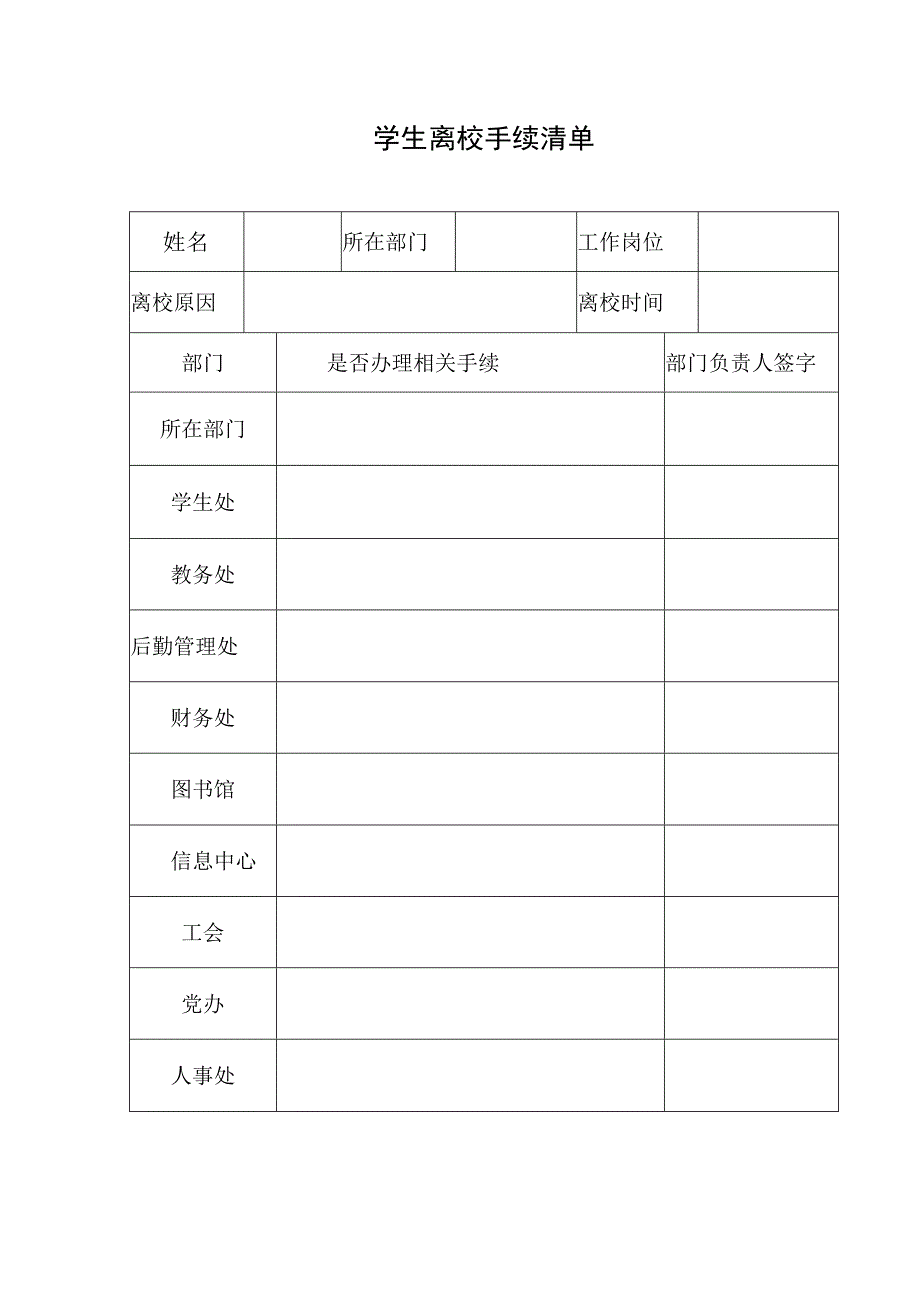 学 生 离 校 手 续 清 单.docx_第1页