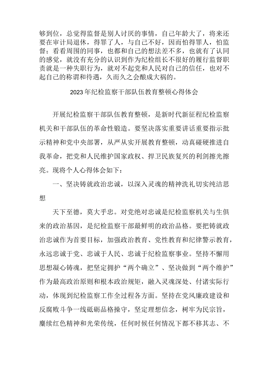 学校开展2023年纪检监察干部队伍教育整顿个人心得体会 （汇编6份）.docx_第3页