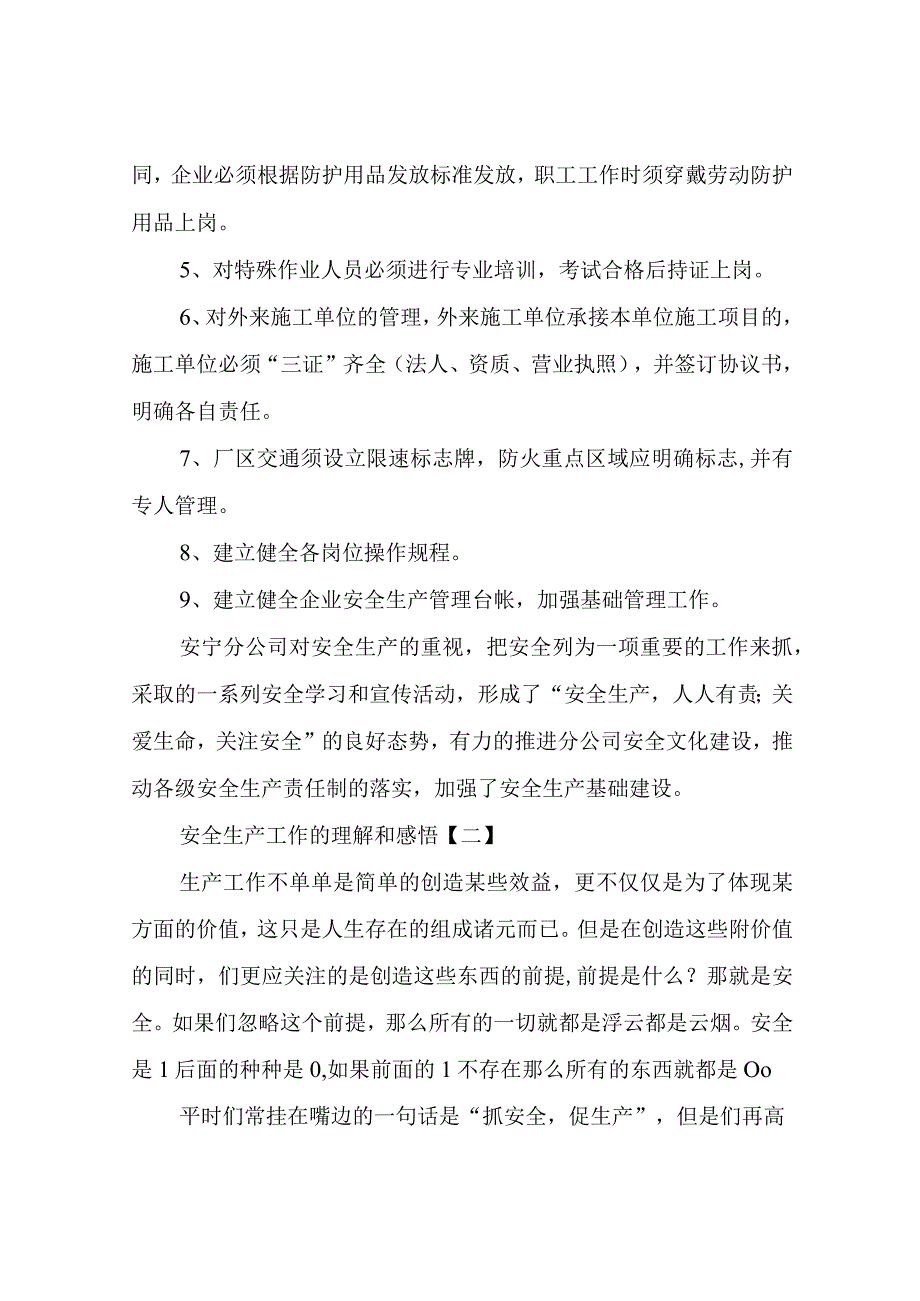 安全生产工作的理解和感悟.docx_第2页