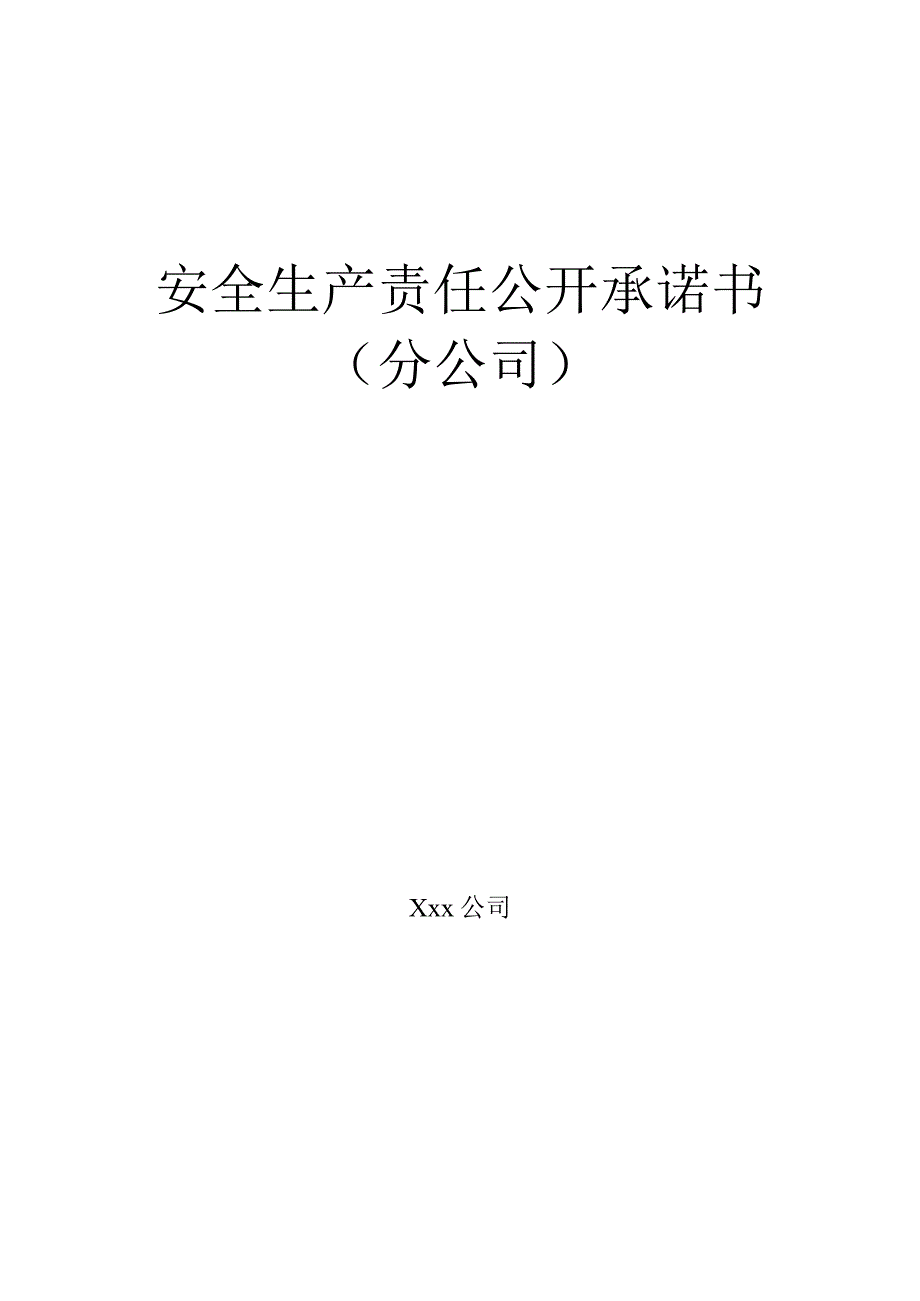 安全生产责任公开承诺书（分公司）.docx_第1页