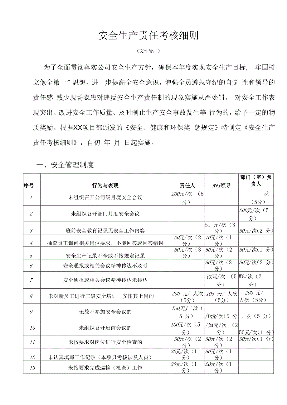 安全生产责任考核细则.docx_第1页