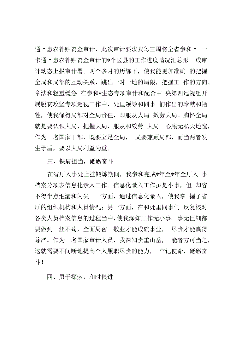 审计局干部挂职锻炼工作总结.docx_第2页