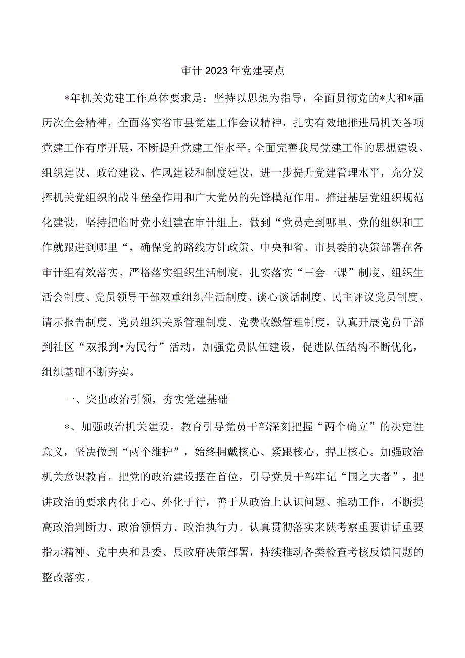 审计2023年党建要点.docx_第1页