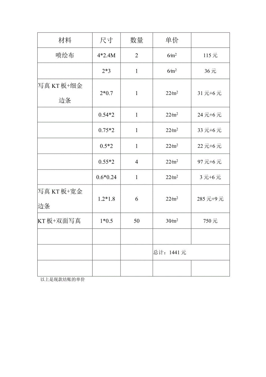 广告加工费用结算表格.docx_第1页