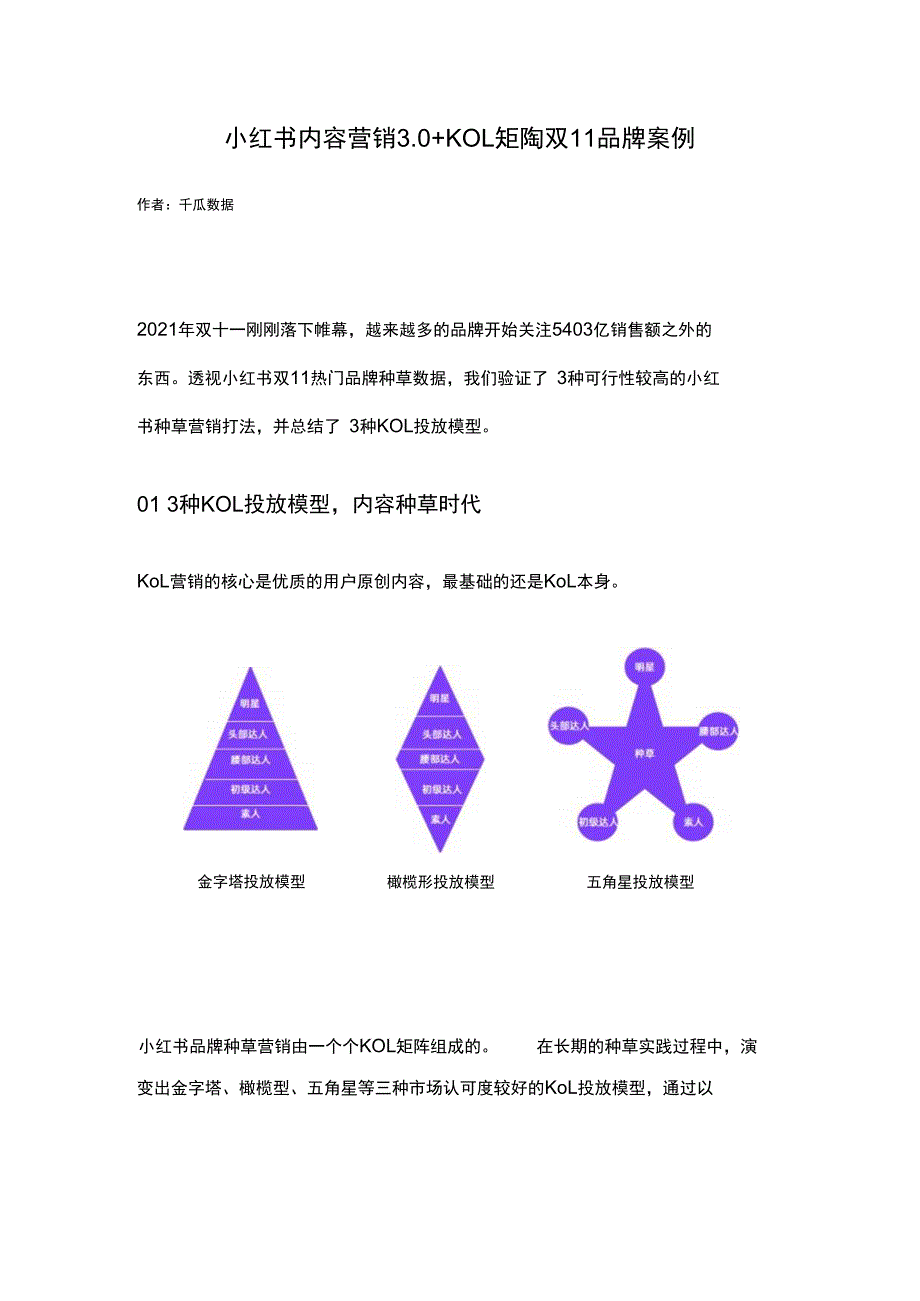 小红书内容营销30+KOL矩阵双11品牌案例.docx_第1页