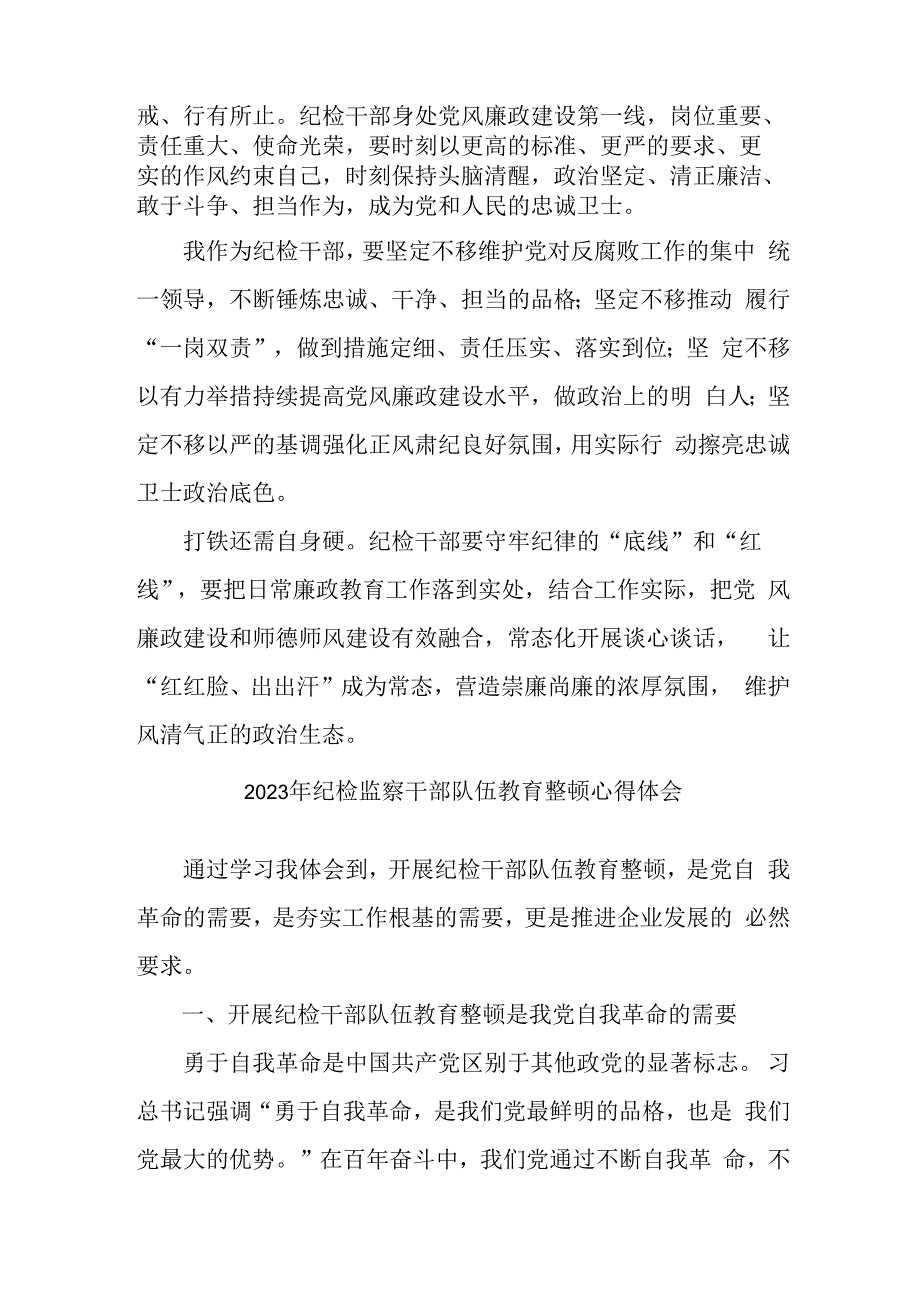 市区医院2023年纪检监察干部队伍教育整顿个人心得体会.docx_第3页